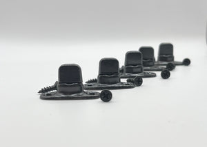 6mm Turnbuttons with Screws - MILITARY BLACK